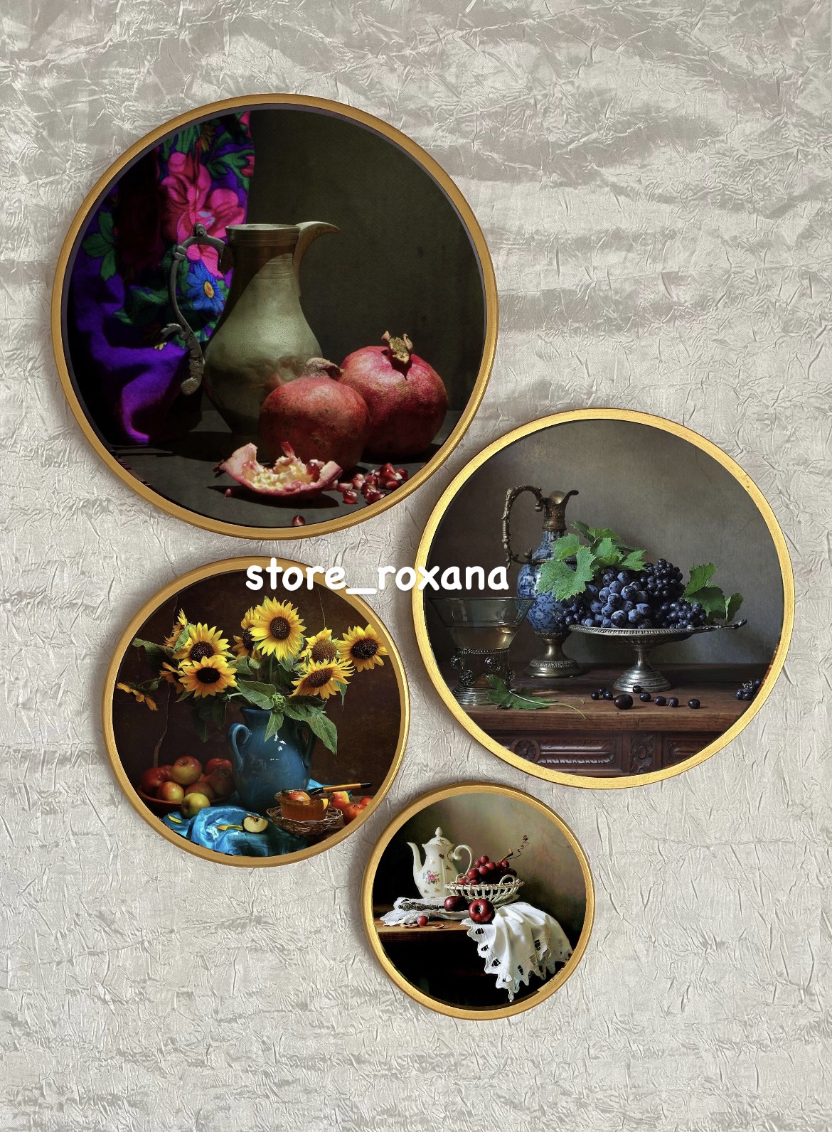 ست دیوارکوب ۴عددی طرح رازگل ها و میوه ها